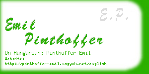 emil pinthoffer business card